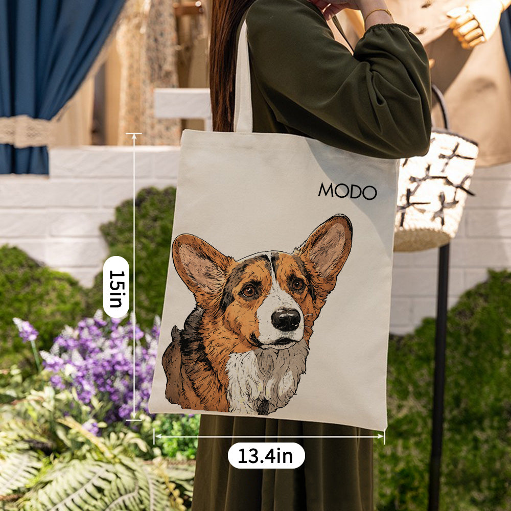 Custom Comic Style Pet Tote Bag