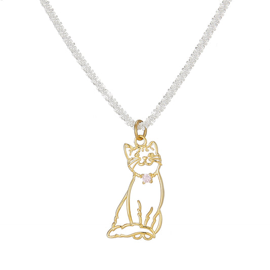 Custom Line-Art Treasured Pet Portrait Pendant Necklace