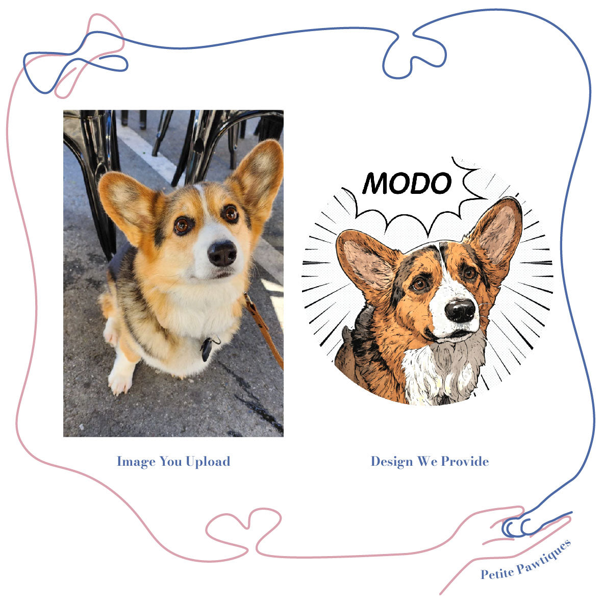 Custom Comic Style Pet Portrait Frisbee