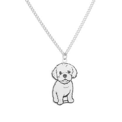 Custom Engraved Pet Portrait Necklace