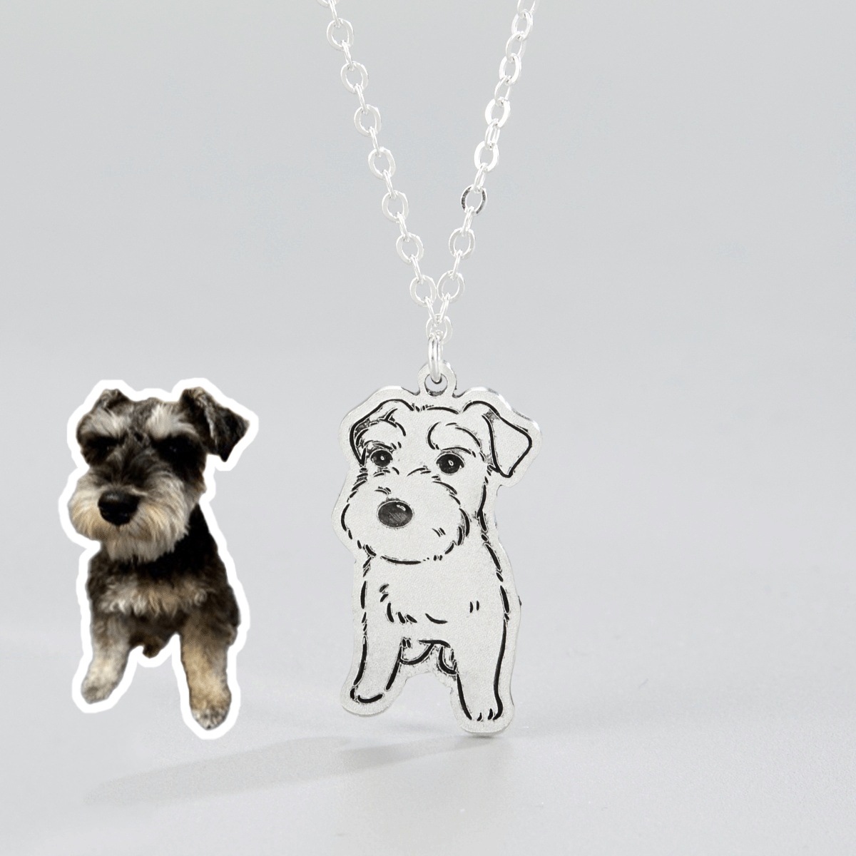 Custom Engraved Pet Portrait Necklace