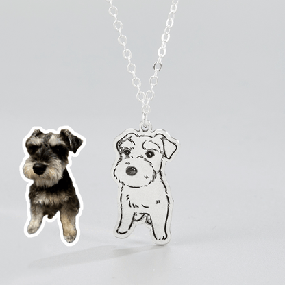 Custom Engraved Pet Portrait Necklace