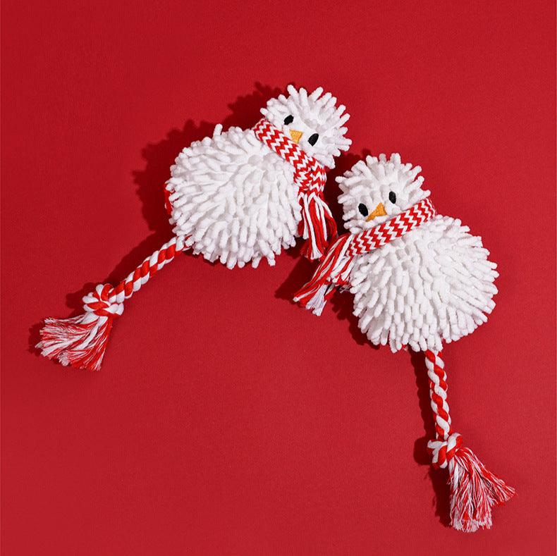 Snowman Pet Rope Knot Toy